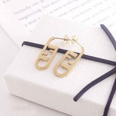 Fashion 18K Gold Anti Tarnish Stainless Steel Dangler Stud Earring For Women