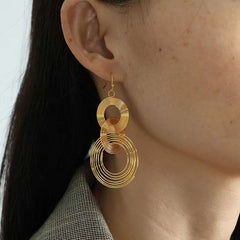 Join Ring 18K Gold Anti Tarnish Dangler Earring For Women