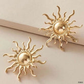 Sun 18K Gold Anti Tarnish Stud Earring For Women