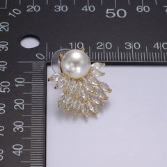 Marquise Cubic Zirconia Pearl White 18K Gold Anti Tarnish Stud Earring For Women