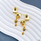 Flower Ball 18K Gold Anti Tarnish Dangler Earring For Women