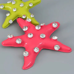 Big Star Cubic Zirconia Enamel Pink Multicolour Silver Alloy Dangler Earring For Women Group6