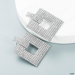 Square Cubic Zirconia Silver Anti Tarnish Dangler Earring For Women Group5