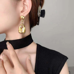 Geometric 18K Gold Anti Tarnish Drop Dangler Earring For Women