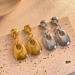 Geometric 18K Gold Anti Tarnish Drop Dangler Earring For Women