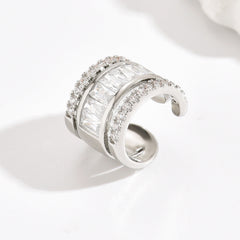 Baguette Layer Cubic Zirconia 18K Gold Anti Tarnish Single Ear Cuff Earring For Women Group3