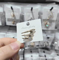 Spike Layer Cubic Zirconia 18K Gold Anti Tarnish Single Ear Cuff Earring For Women