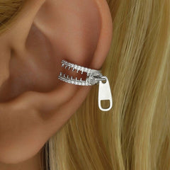 Zip Chain Cubic Zirconia 18K Gold Anti Tarnish Single Ear Cuff Earring For Women Group3