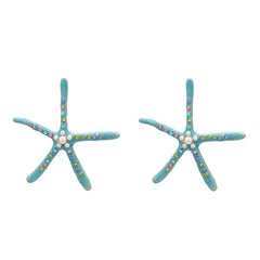 Star Fish Gemstone Pearl 18K Gold Pink Stud Earring For Women Group6