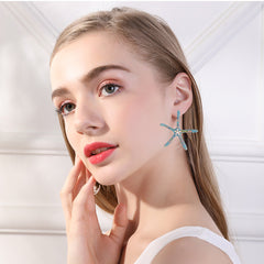 Star Fish Gemstone Pearl 18K Gold Pink Stud Earring For Women Group6