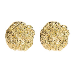 Beaten Finish 18K Gold Stud Earring For Women