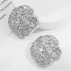 Beaten Finish 18K Gold Stud Earring For Women