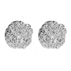 Beaten Finish 18K Gold Stud Earring For Women