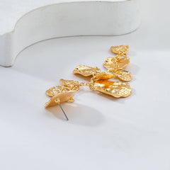 Beaten Finish Coin Silver Tassel Dangler Earring For Women