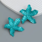 Star Fish Enamel Green 18K Gold Stud Earring For Women