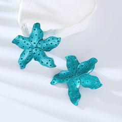 Star Fish Enamel Green 18K Gold Stud Earring For Women Group6