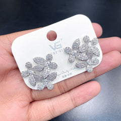Butterfly Silver Cubic Zirconia Anti Tarnish Stud Earring For Women