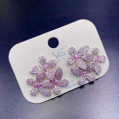 Butterfly Silver Cubic Zirconia Anti Tarnish Stud Earring For Women