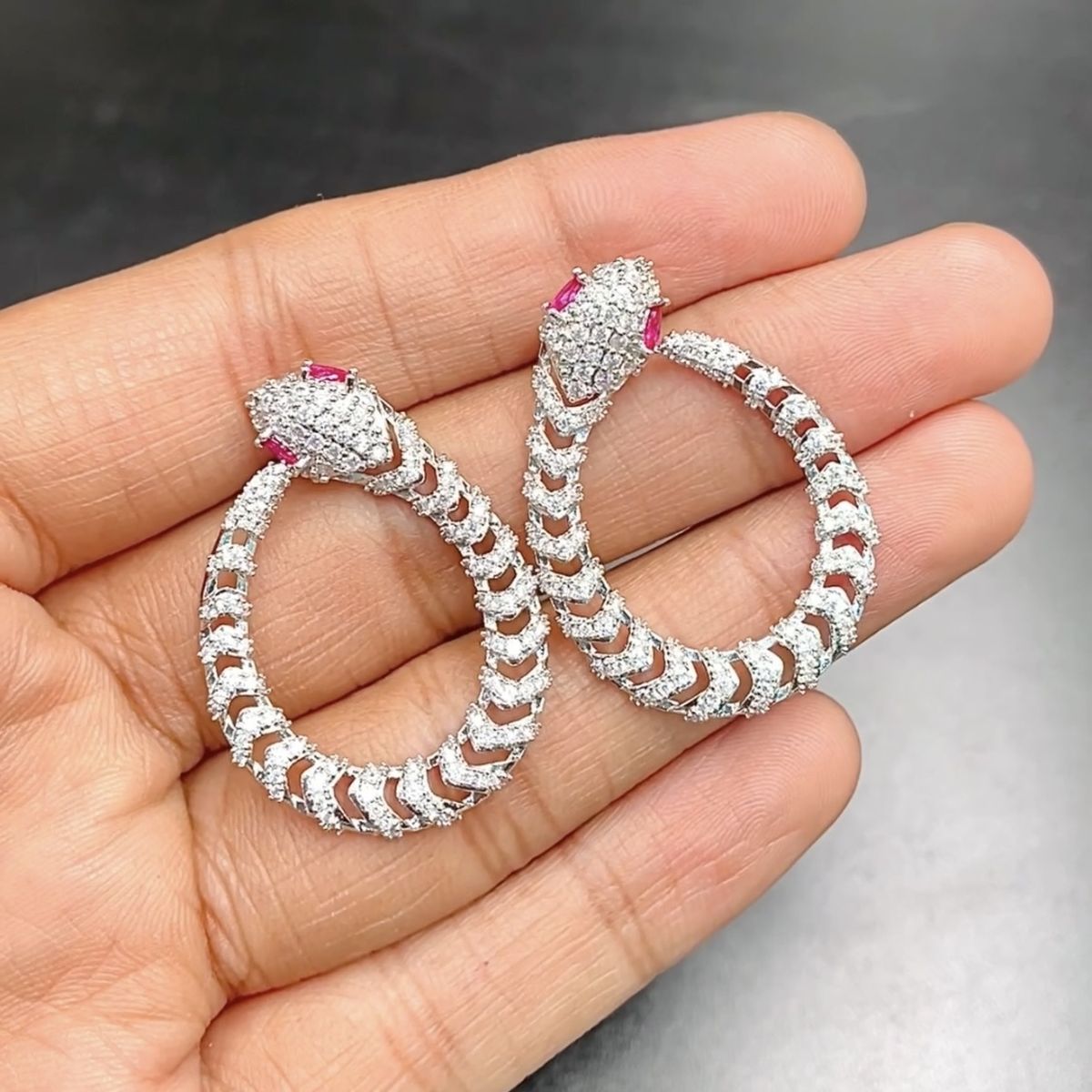 Drop Solitaire Silver Cubic Zirconia Crystal Anti Tarnish Dangler Earring For Women