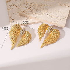 Wings Gold Plated Cubic Zirconia Alloy Dangler Earrings For Women