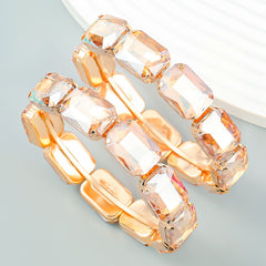 Gold Silver Pink Rhinestone Hoop Earring For Women