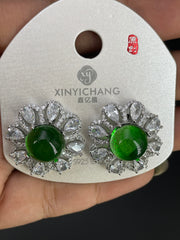 Multi Color Sunflower Gold Silver Cubic Zirconia Copper Stud Earrings