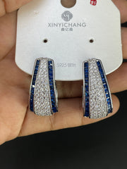 Multi Color Tapered Rectangle Gold Silver Copper Stud Earrings For Women