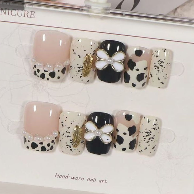 Flower Cubic Zirconia Pearl Multicolour Finger Nail Pack Of 10 For Women