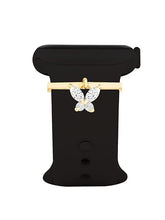Minimal Butterfly Charm Rose Silver Gold Plated CZ Brass Watch Charm