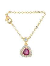 Luxury Heart Charm Rose Silver Gold CZ Anti Tarnish Brass Watch Charm