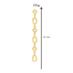 Delicate Geometric 22K Gold Plated 246 In Chain For Women