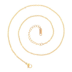 Slim Link Copper 18K Gold Chain Necklace For Women "18