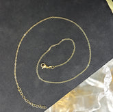Slim Link Copper 18K Gold Chain Necklace For Women "18