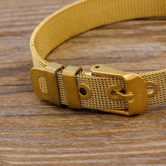 Evil Eye 18K Gold Stainless Steel Watch Strap Mesh Bracelet Women