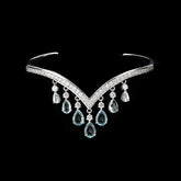 V Shape Silver Plated CZ Anti Tarnish Brass Cuff & Kada For Women