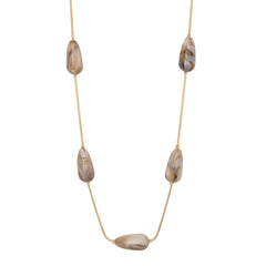 Sublime Magic Multiway Long Acrylic 18K Gold Anti Tarnish Grey Necklace Chain For Women