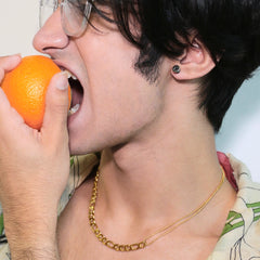 Half Curb Chain 18K Gold Stainless Steel Anti Tarnish Necklace Chain For Women