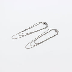 Snake Chain Layer 18K Gold Stainless Steel Anti Tarnish Dangler Tassel Earring For Women