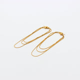 Snake Chain Layer 18K Gold Stainless Steel Anti Tarnish Dangler Tassel Earring For Women