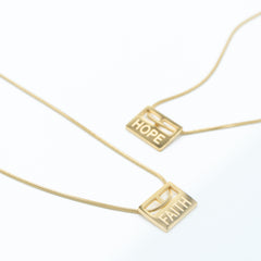 Hope Engrave 18K Gold Stainless Steel Anti Tarnish Necklace Pendant Chain For Women