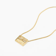 Hope Engrave 18K Gold Stainless Steel Anti Tarnish Necklace Pendant Chain For Women