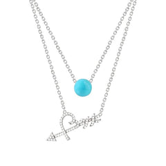 Trendy Layered Arrow Design Rose Silver Gold Plated CZ Brass Necklace
