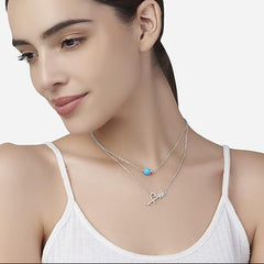Trendy Layered Arrow Design Rose Silver Gold Plated CZ Brass Necklace