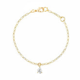 Minimalist Chain Teardrop Rose Silver Gold CZ Anti Tarnish Brass Anklets