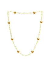 Designer Paperclip Rose Silver Gold Pearl Anti Tarnish Brass Necklace