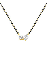 Modern Black Beads Rose Silver Gold CZ Anti Tarnish Brass Mangalsutra