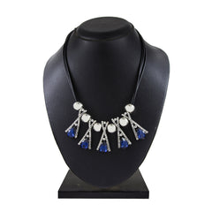 Stylish Trendy Crystal Cz American Diamond Silver Plated Necklace