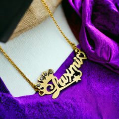 Copper Gold personalized customized Letter Name Necklace Chain For Women