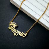 Copper Gold personalized customized Letter Name Necklace Chain For Women