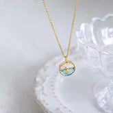 Fish Stainless Steel Green 18K Gold Anti Tarnish Necklace Pendant Chain For Women